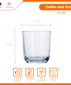 Ly cốc bầu thấp thủy tinh VTC 02 Lotus Glass