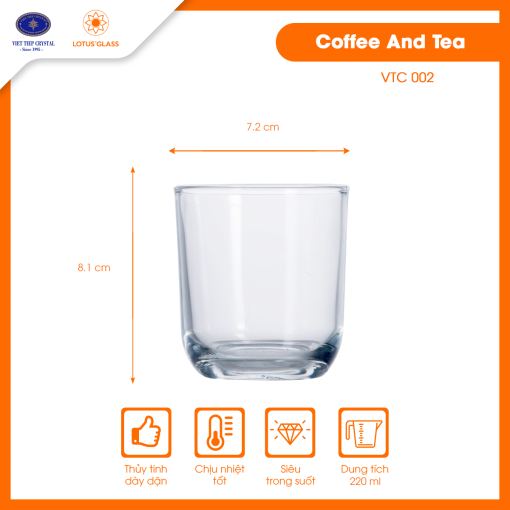 Ly cốc bầu thấp thủy tinh VTC 02 Lotus Glass