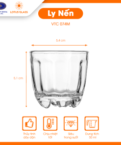 Ly cốc nến thủy tinh VTC 074M