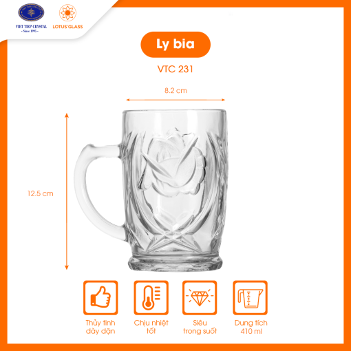 Ly cốc thủy tinh VTC 231