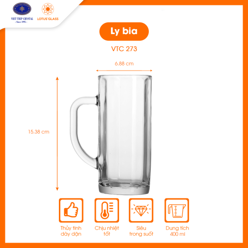 Ly cốc thủy tinh VTC 273