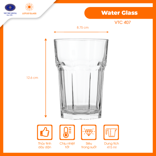 Ly cốc thủy tinh VTC 407