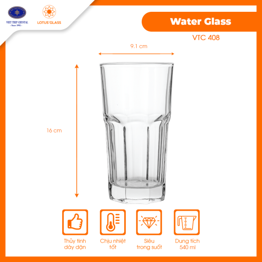 Ly cốc thủy tinh VTC 408