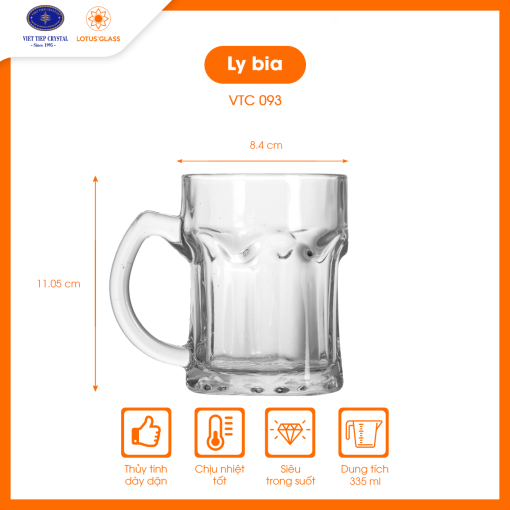 Ly cốc thủy tinh VTC 93