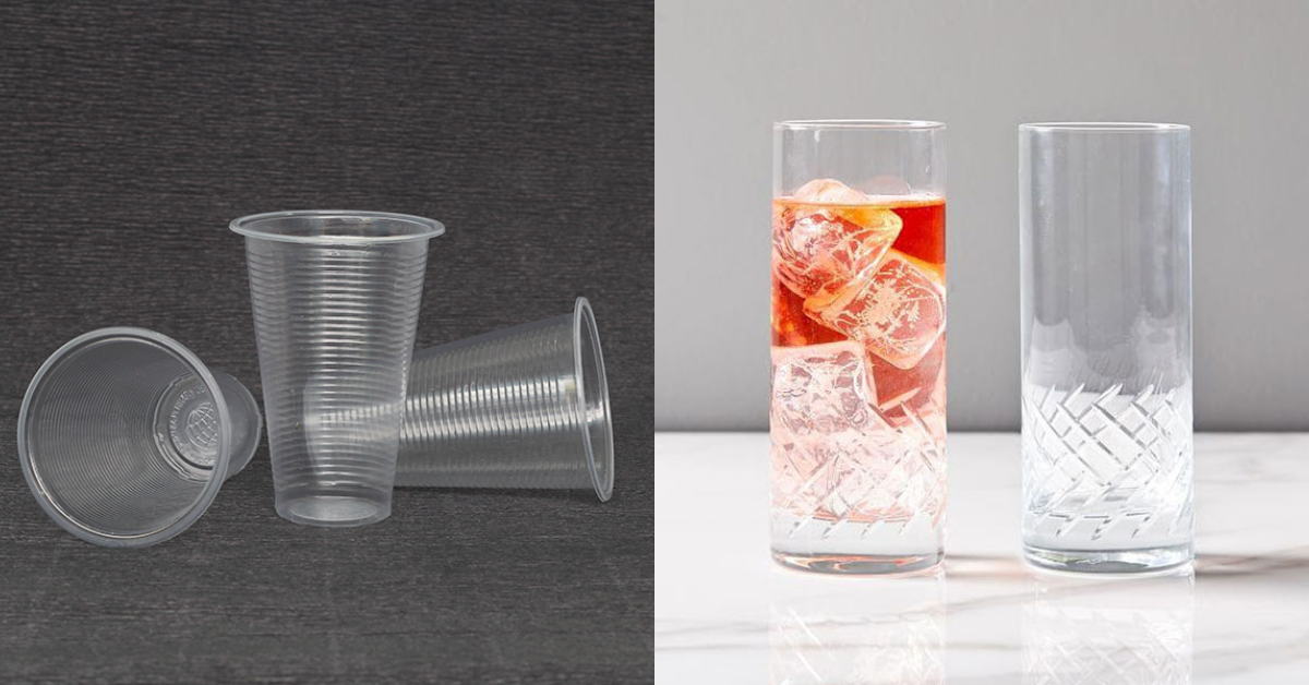 Nên mua ly nhựa hay ly thuỷ tinh