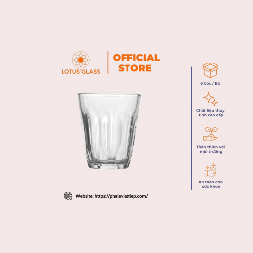 Ly cốc thủy tinh dáng thấp VTC 03 Lotus Glass - Image 3