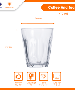 Ly cốc thủy tinh dáng thấp VTC 03 Lotus Glass