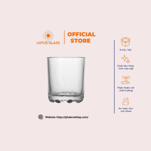 Ly cốc thủy tinh dáng thấp VTC 23 Lotus Glass chất lượng cao - Image 3