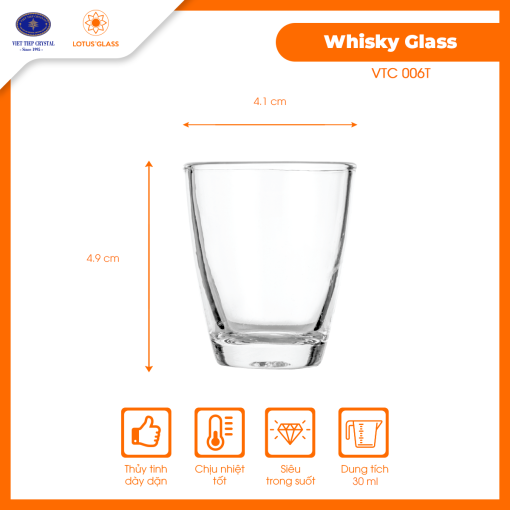Cốc thủy tinh Shot VTC 06T Việt Tiệp cao cấp