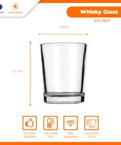 Cốc thủy tinh Shot VTC 07T Việt Tiệp sang trọng