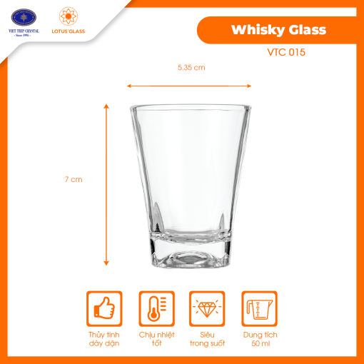 Cốc thủy tinh Shot VTC 15 Việt Tiệp cao cấp