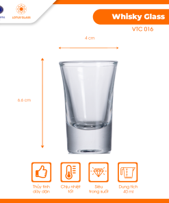 Cốc thủy tinh Shot VTC 16 Việt Tiệp sang trọng