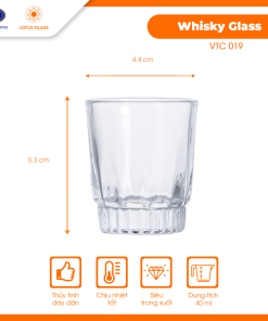 Cốc thủy tinh Shot VTC 19 Việt Tiệp cao cấp