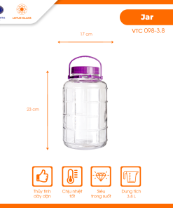 Bình đựng thủy tinh VTC 098 Việt Tiệp cao cấp