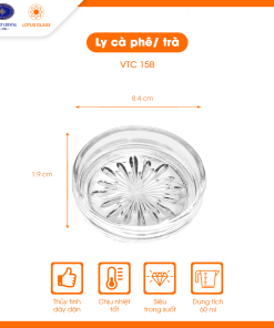 Đĩa thủy tinh nhỏ VTC 15B Việt Tiệp sang trọng, tinh tế