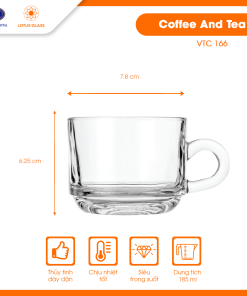 Tách thủy tinh Trà/Cafe VTC 166 Việt Tiệp cao cấp