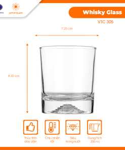 Cốc whisky Horeca VTC 305 Việt Tiệp tinh tế, thanh lịch