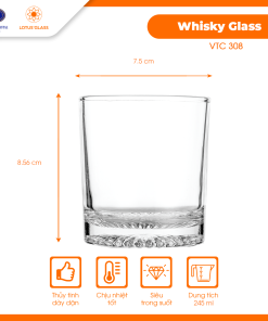 Cốc whisky Horeca VTC 308 Việt Tiệp cao cấp