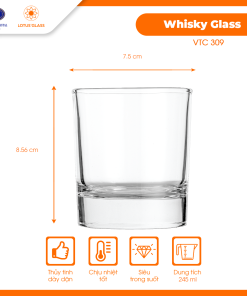 Cốc Whisky Horeca VTC 309 Việt Tiệp cao cấp, an toàn