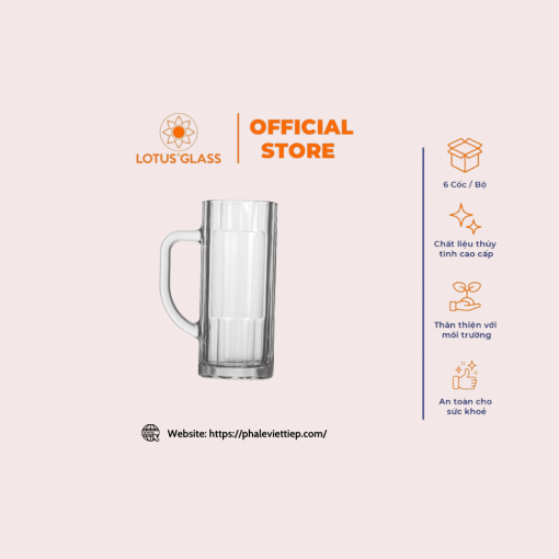 Cốc thủy tinh bia có quai VTC 212 Việt Tiệp sang trọng - Image 3