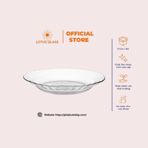 Đĩa thủy tinh sâu lòng VTC 275 Việt Tiệp cao cấp, sang trọng - Image 3