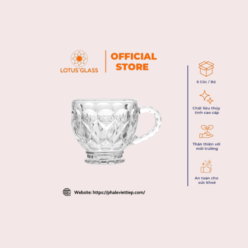 Tách thủy tinh Trà/Cafe VTC 316 Việt Tiệp sang trọng - Image 3