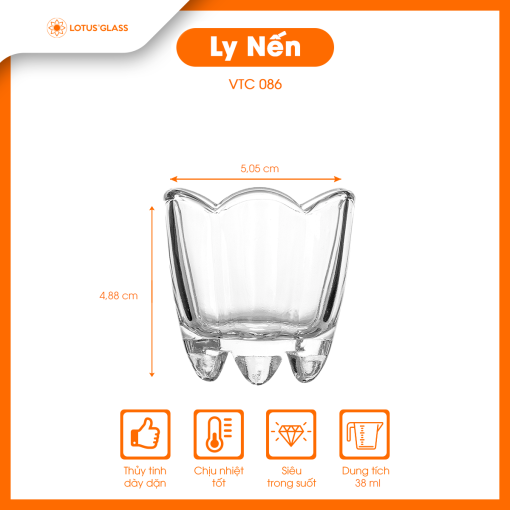 Bộ 12 ly nến VTC 86 Việt Tiệp cao cấp, sang trọng