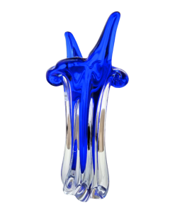 Alternative view of Lọ miệng 2 chẽ đế xoắn màu xanh coban