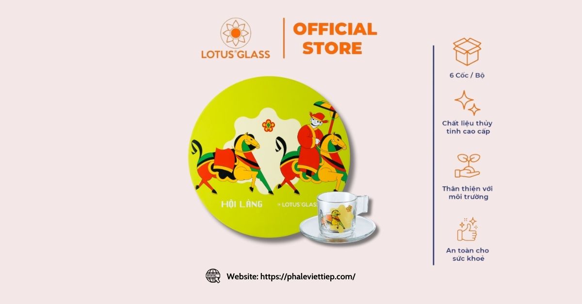 Bộ cốc đĩa thủy tinh Hội làng