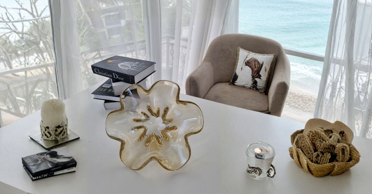 Đĩa Hoa Đào 6 Cánh Phun Màu Ngọc Trai Cao Cấp