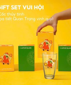 Alternative view of Giftset Vui Hội - Ly Thủy Tinh Lotus Glass Họa Tiết Quan Trạng