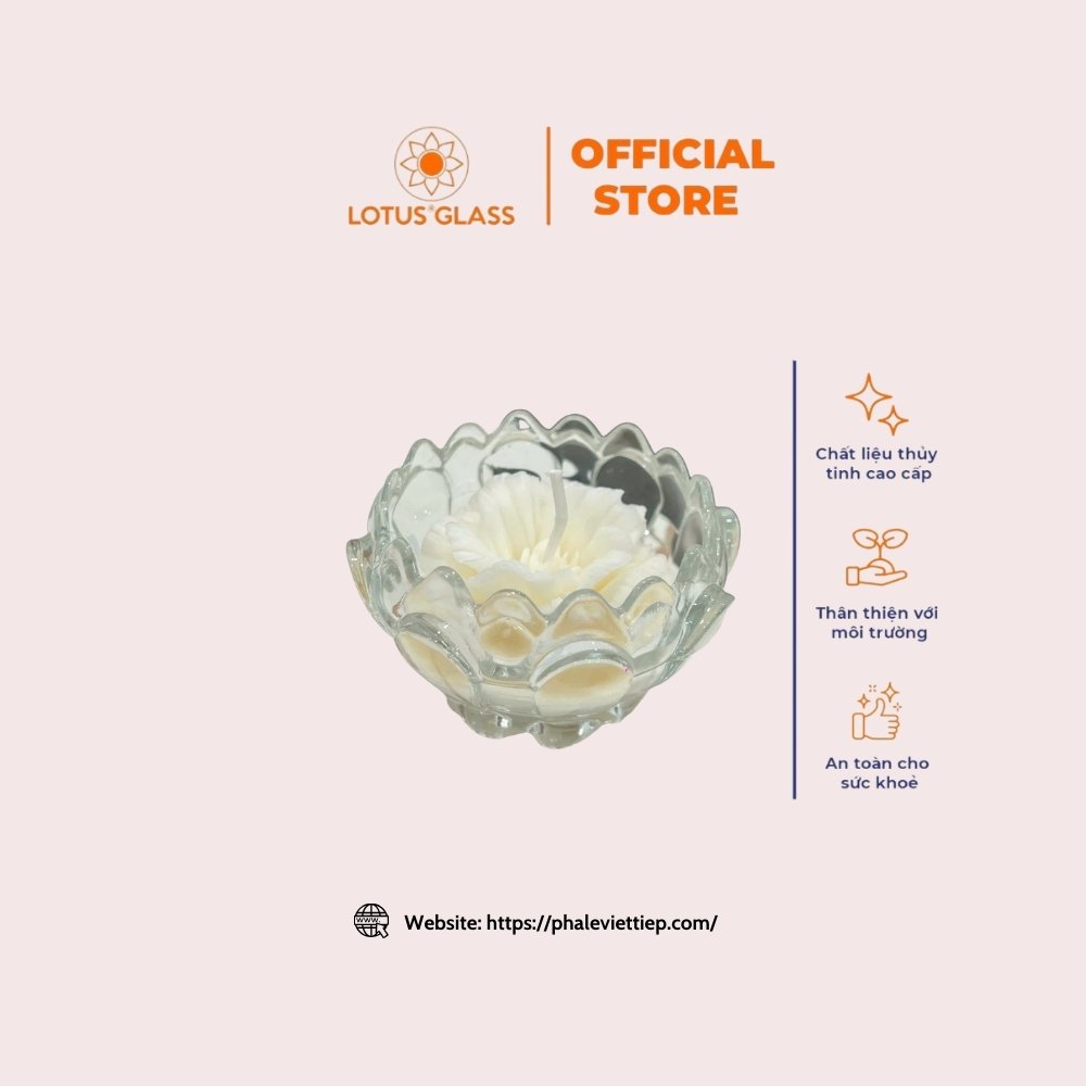 Ly cốc thủy tinh làm nến Việt Tiệp SEN 8-3T sang trọng, bền, chính hãng
